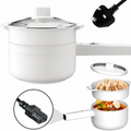 2L Mini Electric Hot Pot with Steamer